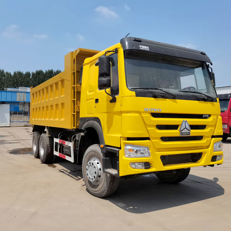 အသုံးပြုထားသော Sinotruk HOWO 375hp Dump Truck 10 Tires Tipper Truck သည် အာဖရိကသို့ တင်ပို့ခြင်း