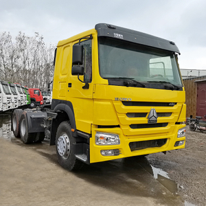 အဝါရောင် Sinotruck အသုံးပြုထားသော တာယာ ၁၀ လုံး 6*4 371hp 2018year HOWO ထွန်စက်ခေါင်းထရပ် 